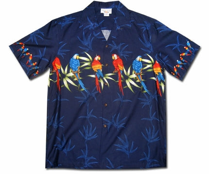 Macaw Madness Navy Hawaiian Shirt