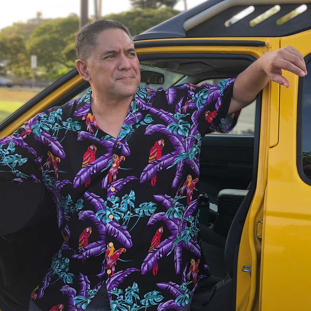 Paradise Found Magnum PI Black Hawaiian Shirt