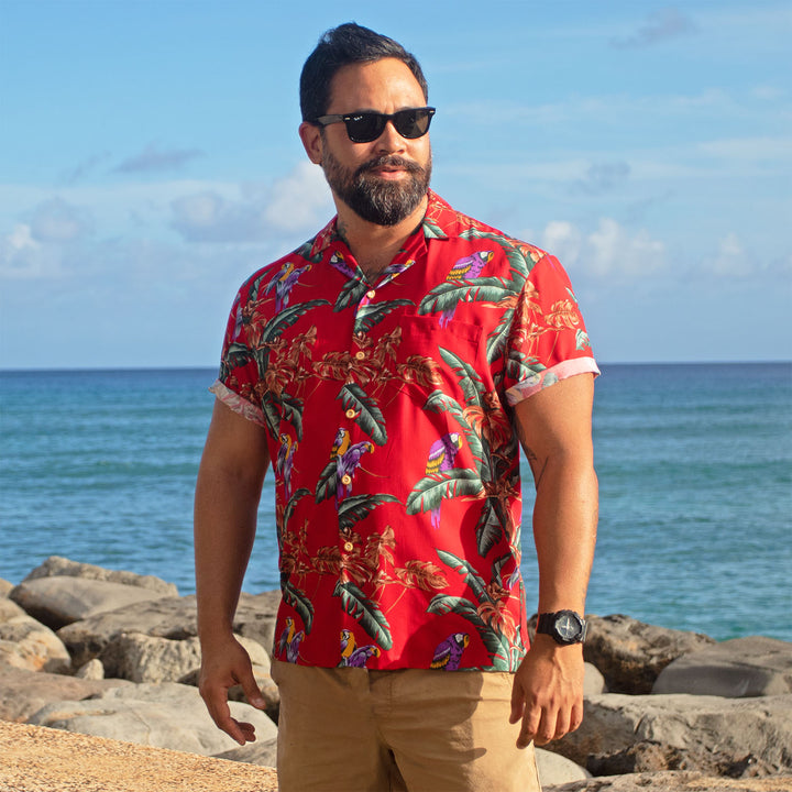 Jungle Bird Red (Magnum PI) Hawaiian Shirt