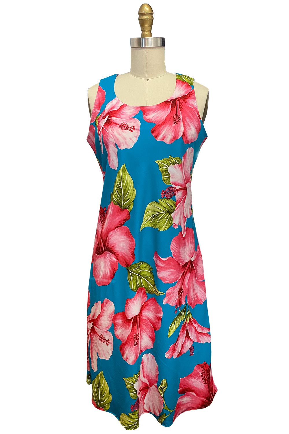 Super Hibiscus Teal Tank Dress – AlohaFunWear.com