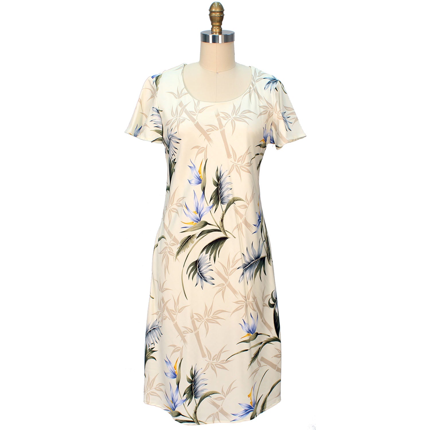 Bamboo Paradise Cream Spaghetti Dress