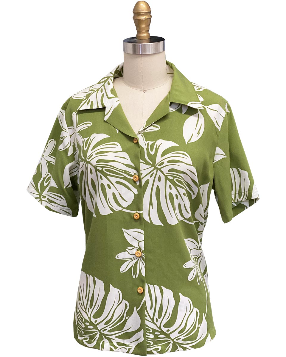 Women's Tiare Green Camp Shirt