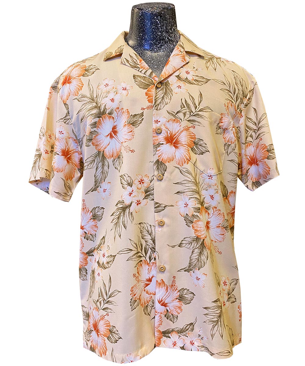 Paradise Found Hibiscus Resort Peach Hawaiian Shirt | AlohaFunWear.com