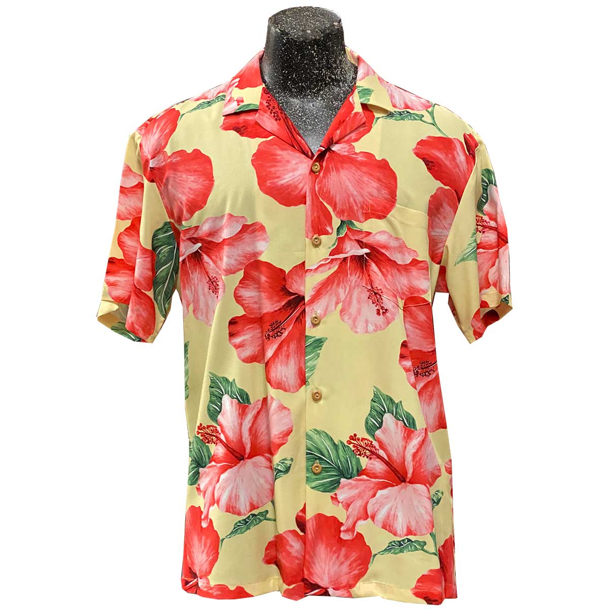 Paradise Found Super Hibiscus Yellow Hawaiian Shirt | AlohaFunWear.com
