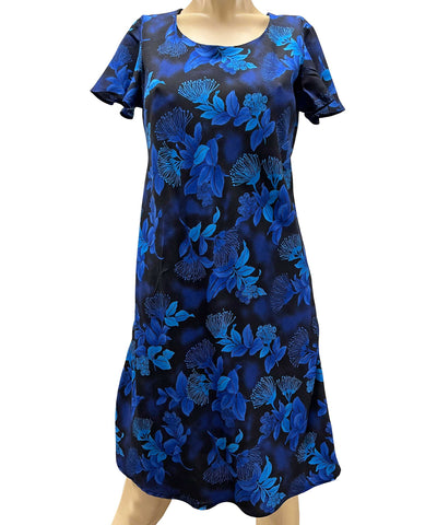 Ohia Navy A-Line Dress with Cap Sleeves