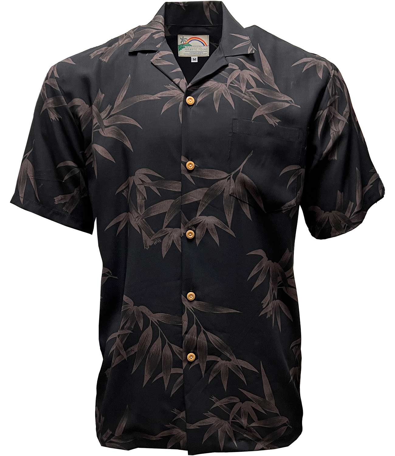 Paradise Found Bamboo Garden Black Hawaiian Shirt | AlohaFunWear.com