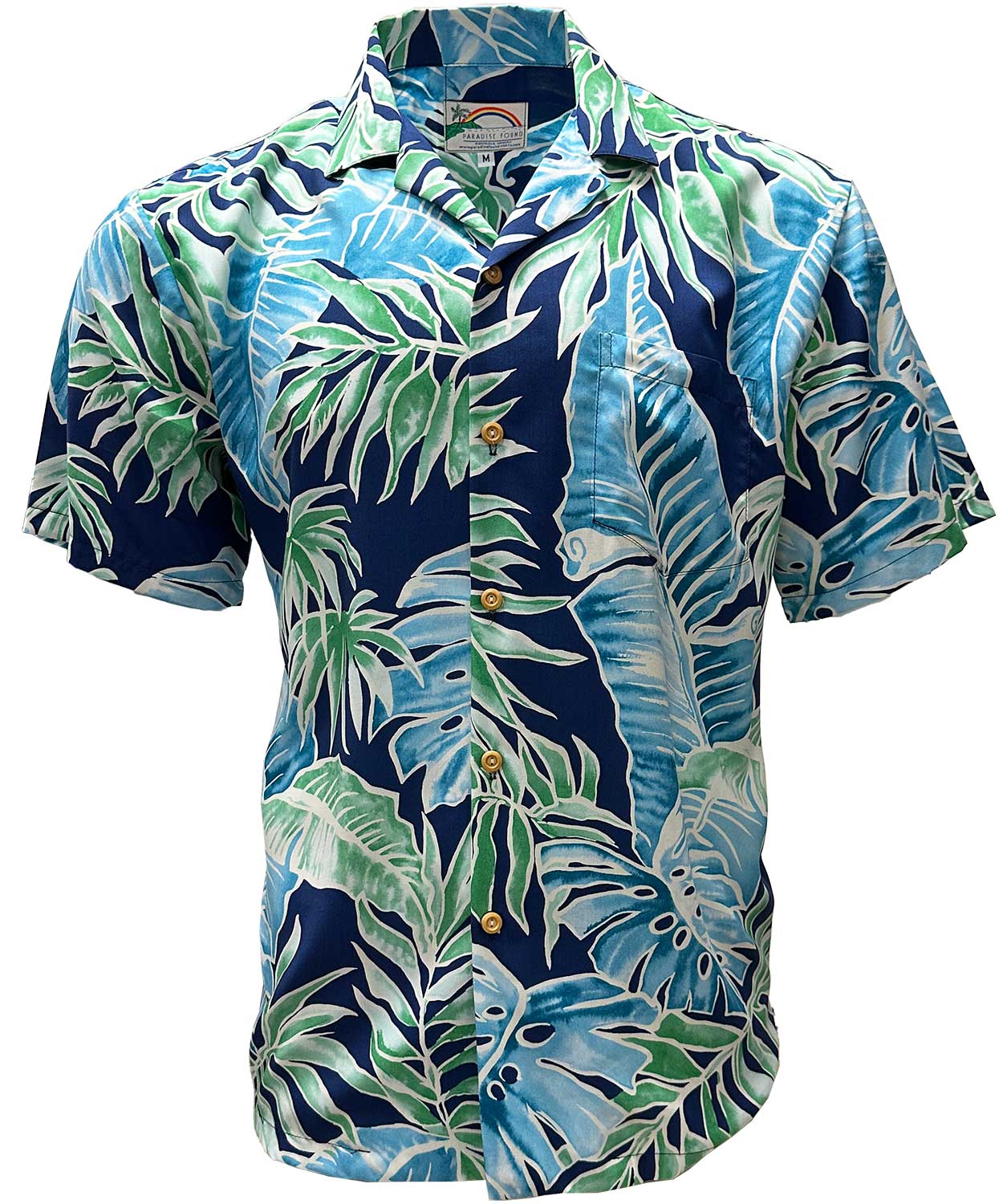 Paradise Found Cabana Palms Navy Hawaiian Shirt | AlohaFunWear.com