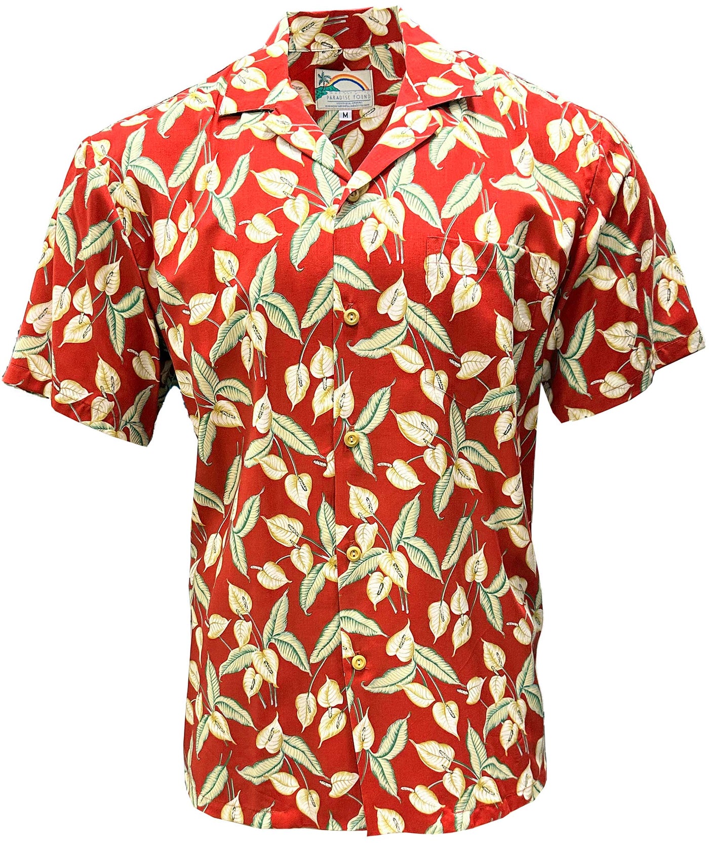 Mini Anthurium Red Hawaiian Shirt