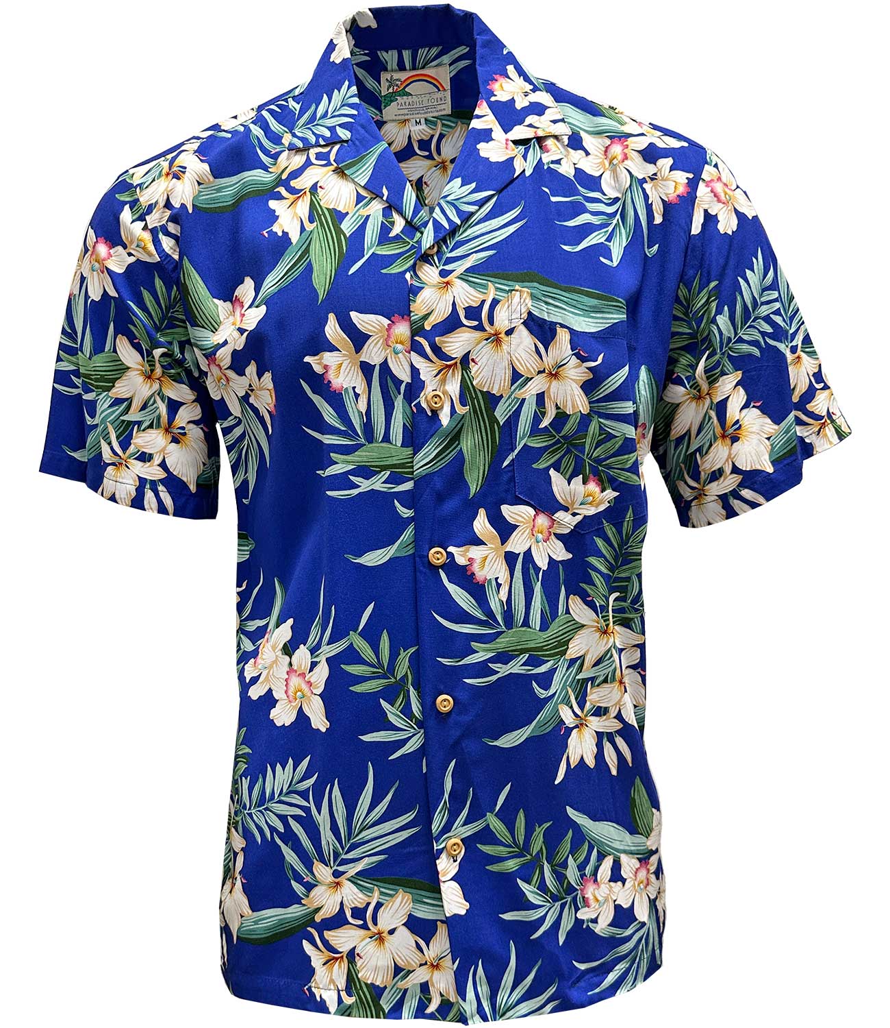 Paradise Found Ginger Orchid Royal Hawaiian Shirt | AlohaFunWear.com
