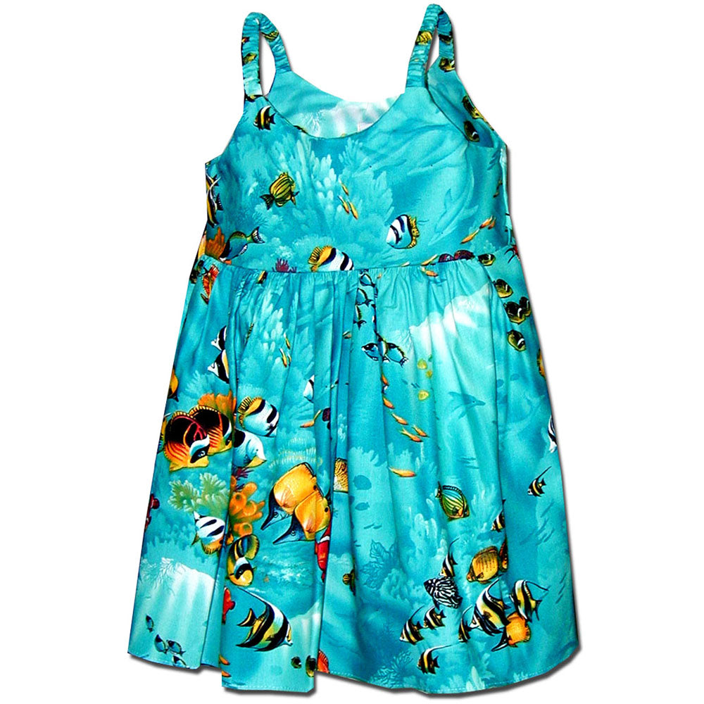Fishy Fest Turqoise Girl's Bungee Dress