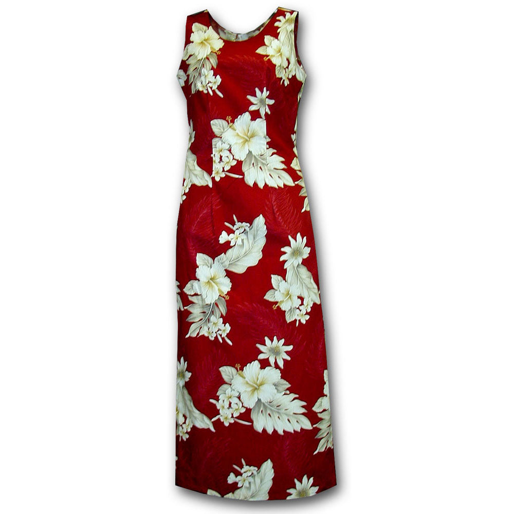 Floral Garden Red Long Tank Dress