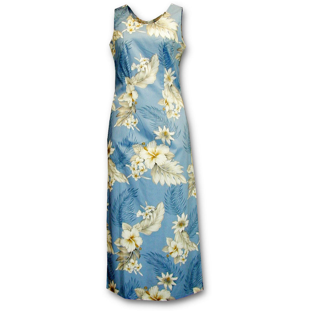 Floral Garden Sky Long Tank Dress