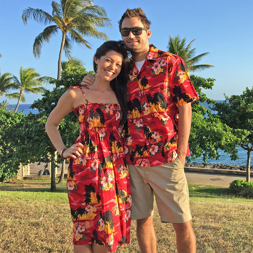 Diamond Head Sunset Red Spaghetti Tube Dress – AlohaFunWear.com