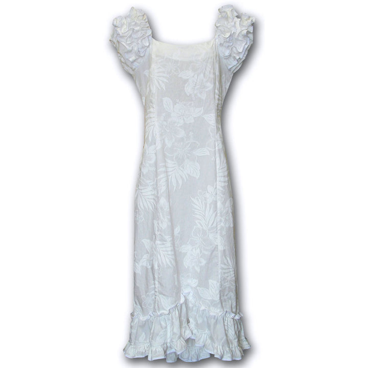 Wedding Flower Ruffle Shoulder Muumuu