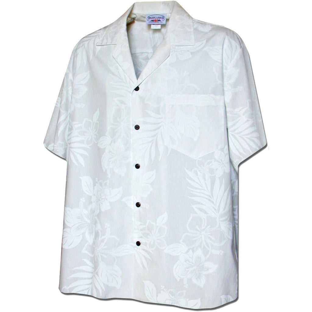 TUNEVUSE Men's 100% Cotton Floral Hawaiian Shirt | Short Sleeve Button Down Casual Shirt | Gray Floral Print, Size XL - View #6