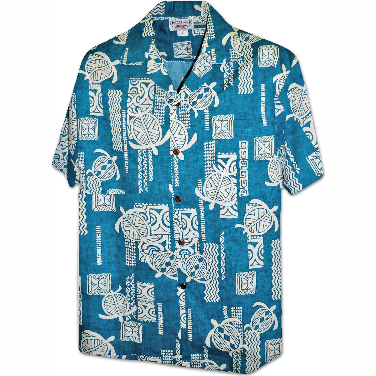 Island Honu Teal Hawaiian Shirt