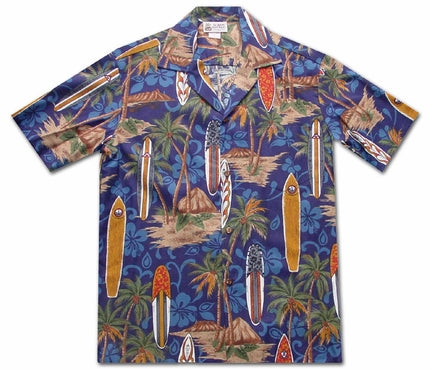Surfing Safari Navy Hawaiian Shirt
