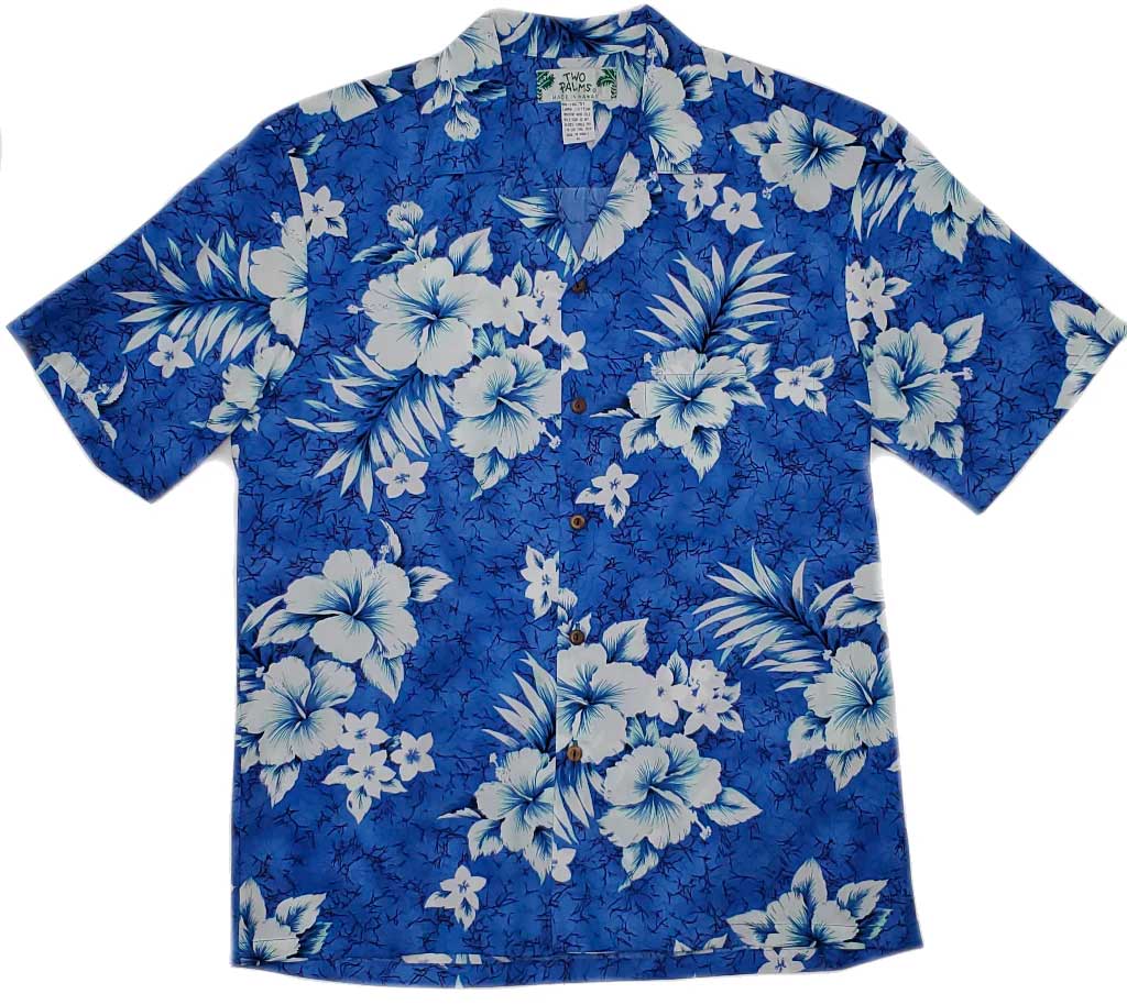 Crack Hibiscus Blue Hawaiian Shirt