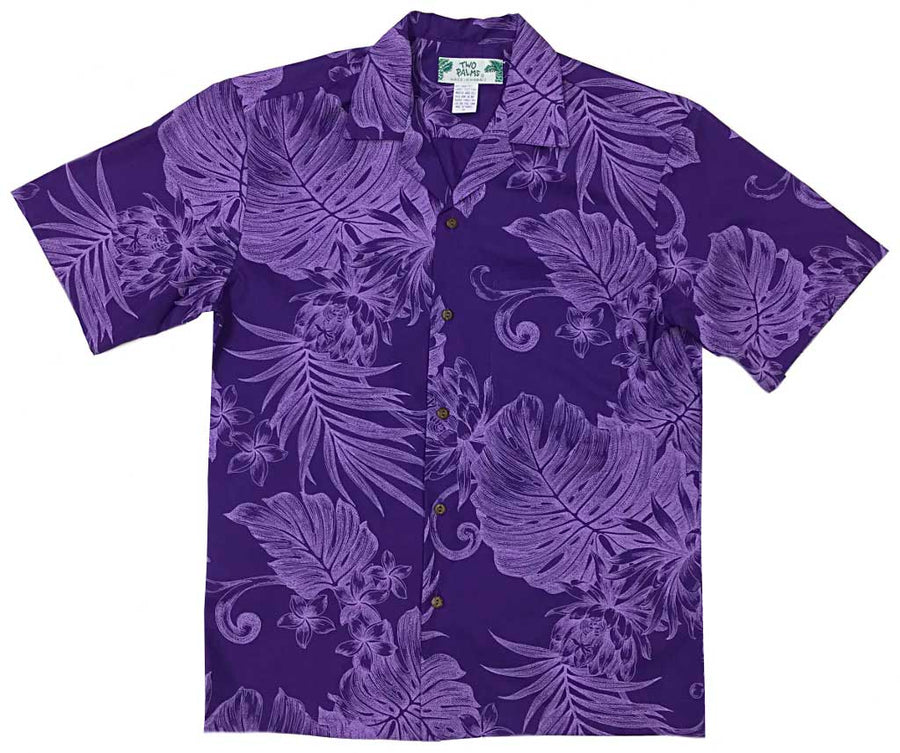 Monstera Hawaiian Print Menʻs Aloha Shirt, Hawaiian Shirt - Taupe main image 0