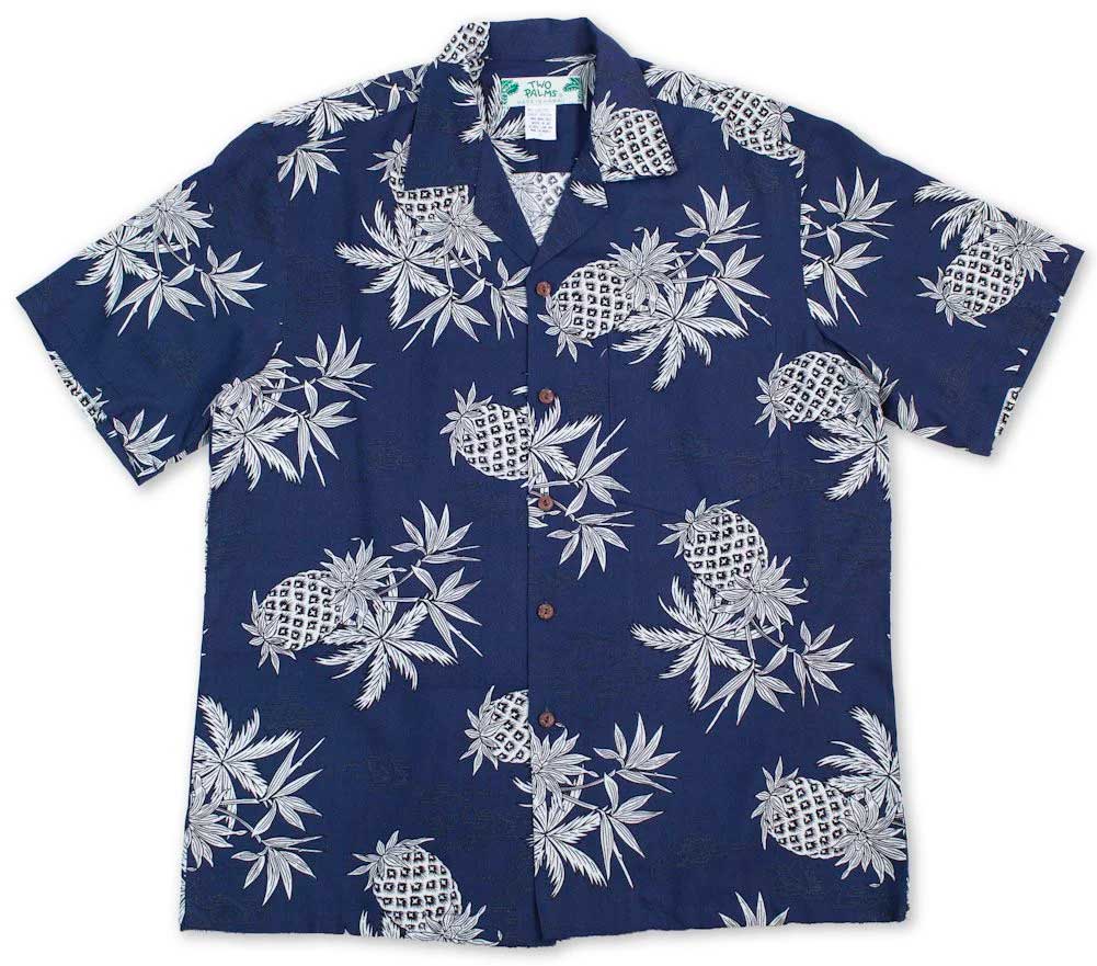 Pineapple Map Navy Hawaiian Shirt