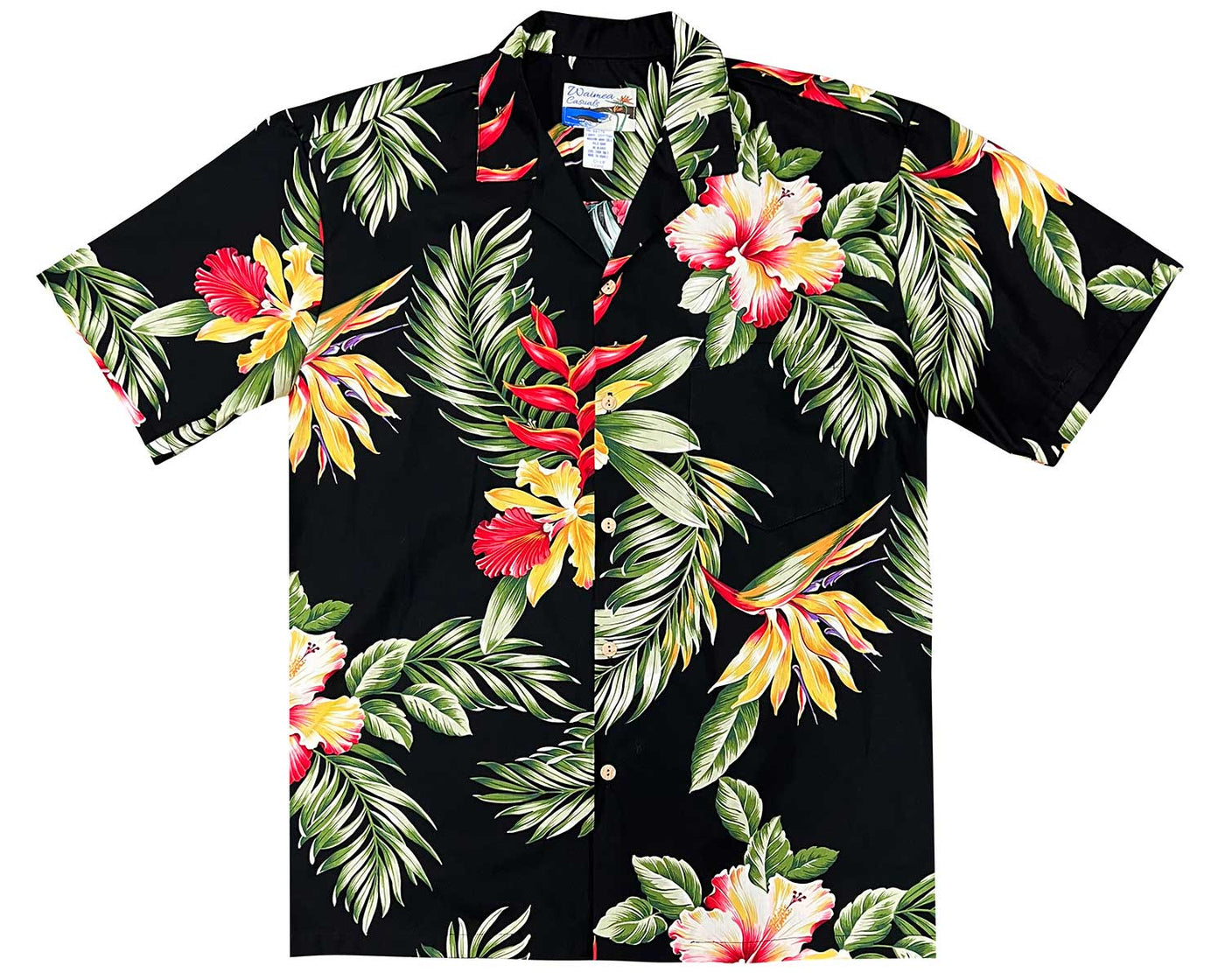 Orchid Paradise Black Hawaiian Shirt