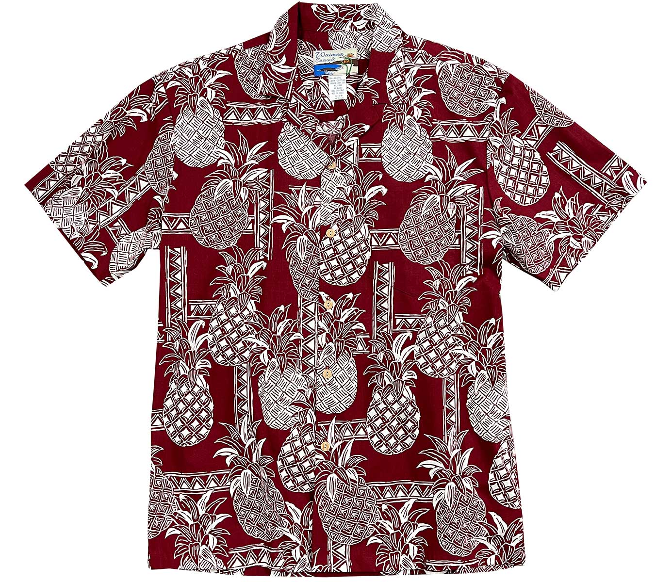 Waimea Casuals Party Time Pineapple Red Hawaiian Shirt | AlohaFunWear.com