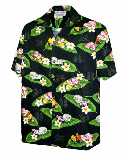 Sushi Time Black Hawaiian Shirt
